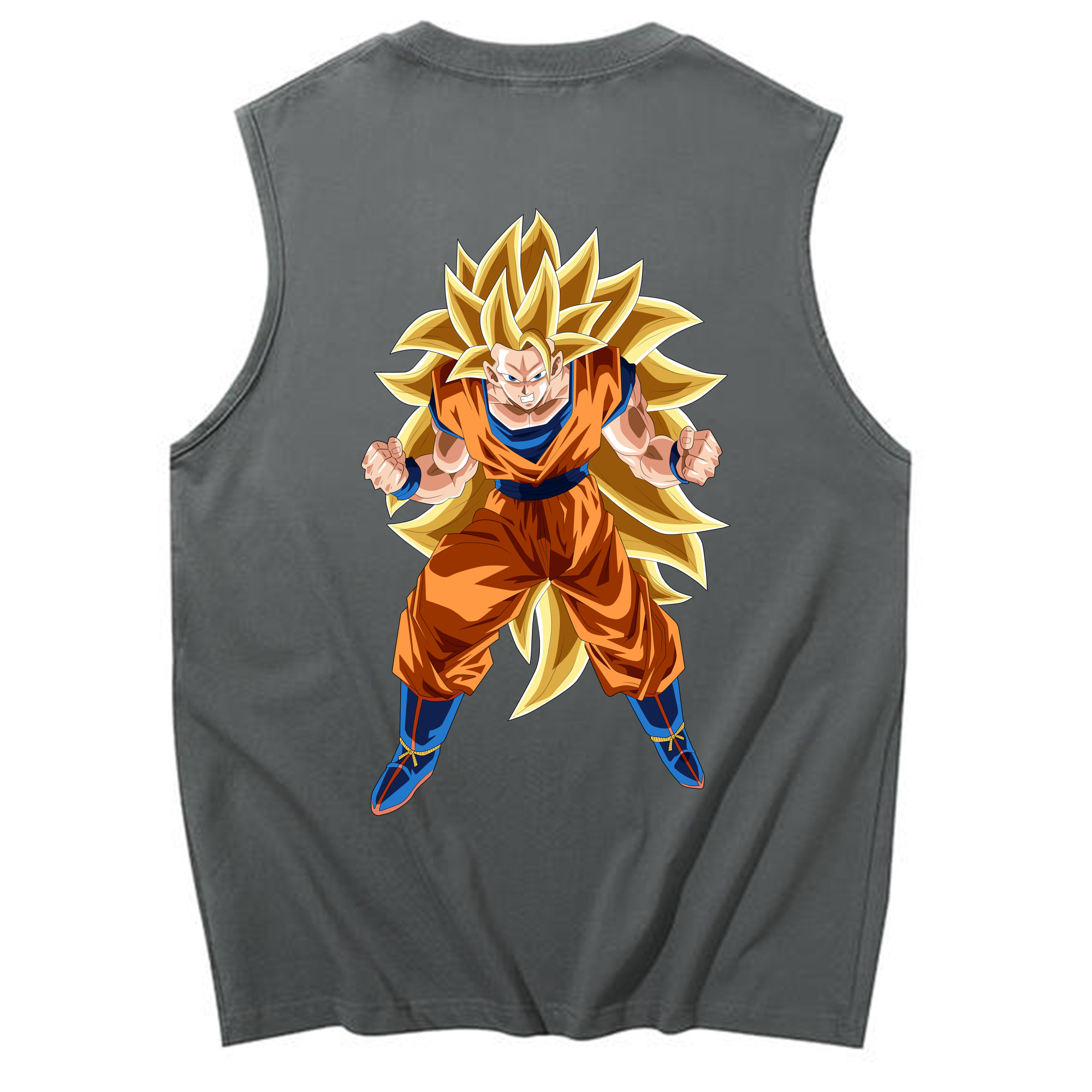 （画像用） ドラゴンボール 孫悟空（そん ごくう）Son Goku カカロット DRAGON BALL Kakarotto コットン100％タンクトップ（背面プリント）